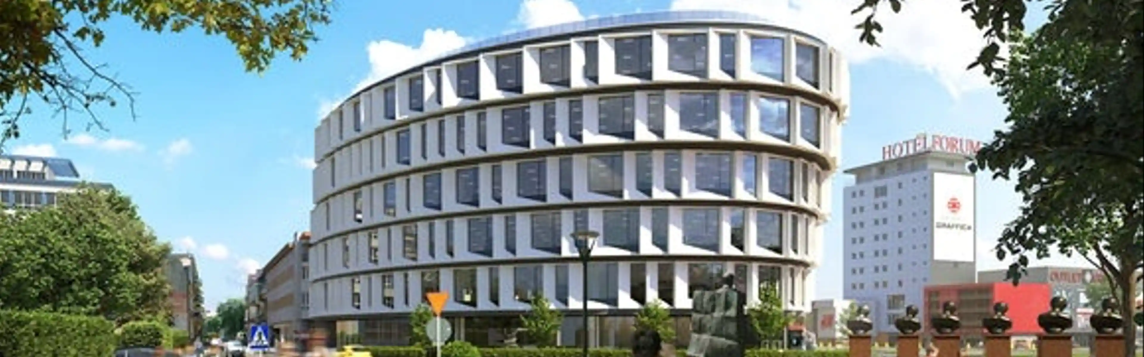 Unusual office building in the center of Rzeszow