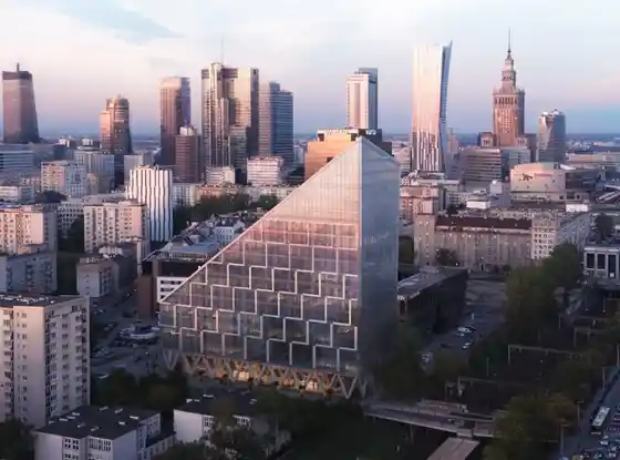 Chmielna z nowym biurowcem